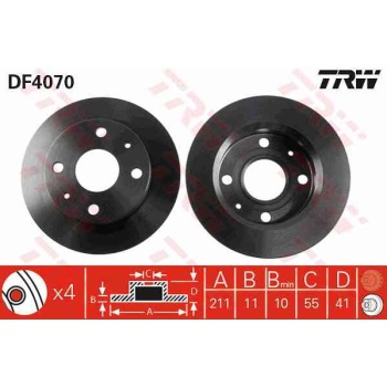 FREN DISKI ON DUZ-(211-4 -(DAIHATSU  COURE 98>04  