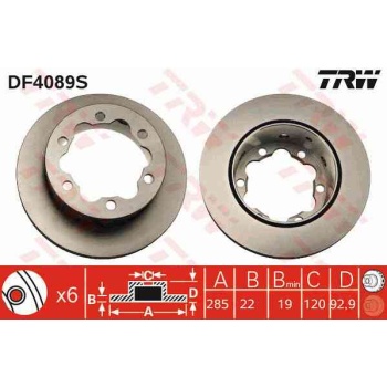 ARKA FREN DISKI-28V×22 5×130 VW LT 97-07  MERCEDES SPRINTER 95-06 