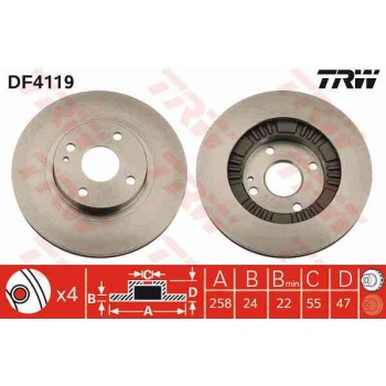 FREN DISKI ON HAVALI-(258-4 -(MAZDA  323-FAMILYA 98>02  