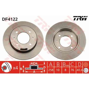 FREN DISKI ARKA DUZ-(258-4 -(HYUNDAI  ELANTRA 96>06    