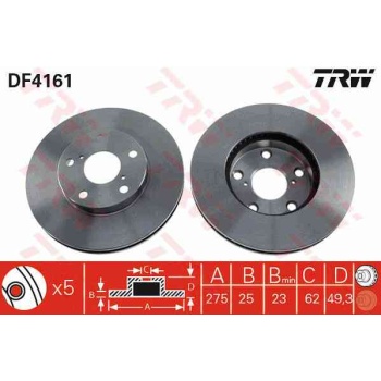FREN DISKI ON HAVALI-(275-5 -(TOYOTA  RAV4 00>05  