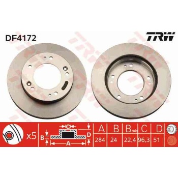 FREN DISKI ON HAVALI-(284-5 -(KIA  SPORTAGE 94>03  