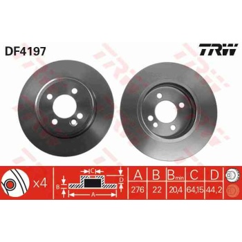 FREN DISKI ON HAVALI 276 MM  MINI   COOPER  