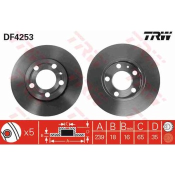 ON FREN DISKI-239×18 5×100 VW POLO 02-10  SKODA FABIA 00-10 