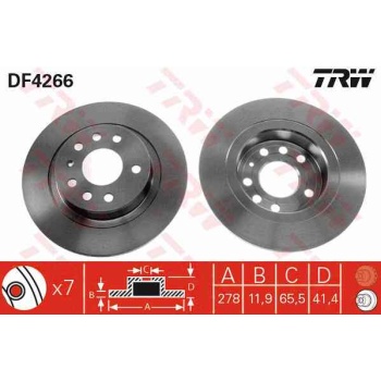 FREN DISKI ARKA 278MM DOLU  OPEL   VECTRA C 02-- 5 BIJON  