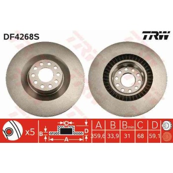 ON FREN DISKI-360×34 5×112 VW PHAETON 02-16  AUDI A6 05-11  A8 04-10 