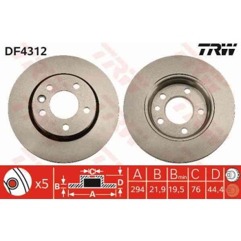 ARKA FREN DISKI-294×22 5×120 VW TRANSPORTER 03- 
