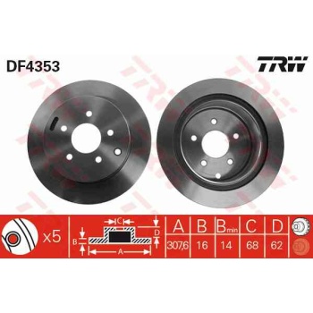 FREN DISKI ARKA HAVALI 308-5 -(NISSAN  MURANO 06>10  