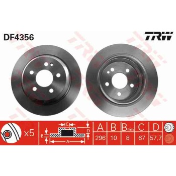FREN DISKI ARKA DUZ 296 MM  MERCEDES   VITO     VIANO 03--  