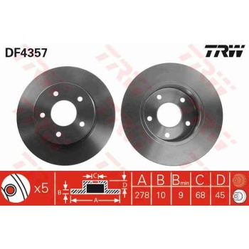 FREN DISKI ARKA DUZ-(278-5 -(NISSAN  PRIMERA-P12 03>10  