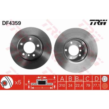 FREN DISKI ON HAVALI 310MM BMW  5SERI 04- 