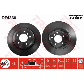 FREN DISKI ARKA DUZ 320MM BMW  5SERI 03- 
