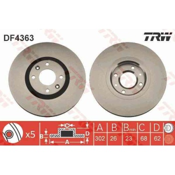 FREN DISKI ON  PEUGEOT   P 307 2.0HDI 10     03--     P 307 CC 2.0 16V 10     03--