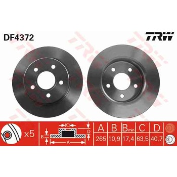 FREN DİSKİ ARKA 265MM FORD   FOCUS CMAX 04-  