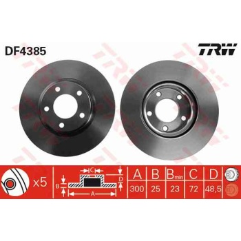 FREN DISKI ON HAVALI 300-5 -(MAZDA-3 03>07 2.0   MAZDA-5 05>  