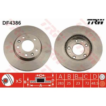 FREN DISKI ON HAVALI-(283-5 -(MAZDA-6 03>08  