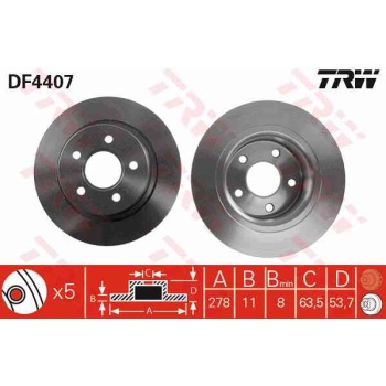 FREN DISKI ARKA 278MM FORD   CONNECT 02-  