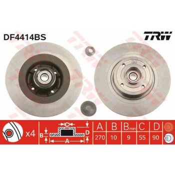 FREN DISKI ARKA RULMANLI  RENAULT   MEGANE 2 SW 1.4I 1.5DCI 1.7 1.9DCI 2.0I SCENIC 2 03     1.4I