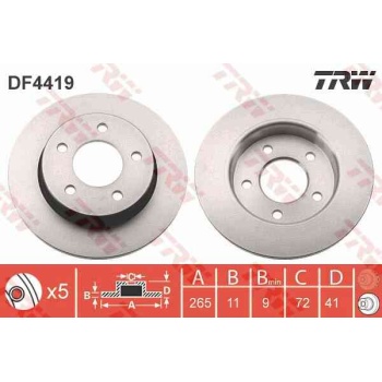 FREN DISKI ARKA DUZ 265-5 -(MAZDA-3 03>10  
