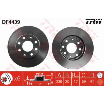 FREN DISKI ON HAVALI 236-6 -(CHEVROLET  KALOS 02>10 AVEO 05>10  