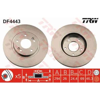 FREN DISKI ON HAVALI-(294-5 -(HYUNDAI  SANTAFE 00>05  