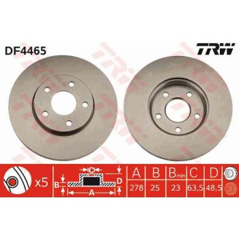 FREN DİSKİ ÖN   278mm  FORD   FOCUS C.MAX 04-  (VOLVO S40  