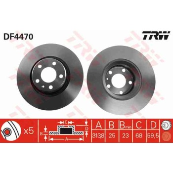 ON FREN DISKI-314×25 5×112 AUDI A6 05-11 