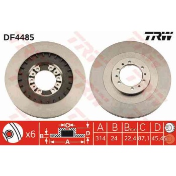 FREN DISKI ON HAVALI-(314-6 - MITSUBISHI  L200 02>05 MAGNUM 4WD     PAJERO 01>05 4WD 