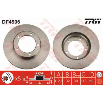 FREN DISKI ON HAVALI-(313-5 -(TOYOTA  LANDCRUSIER 98>10 4.2TD-4.7  