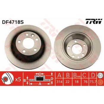 ARKA FREN DISKI-314×22 5×120 VW TOUAREG 03-10  TRANSPORTER 03-08 