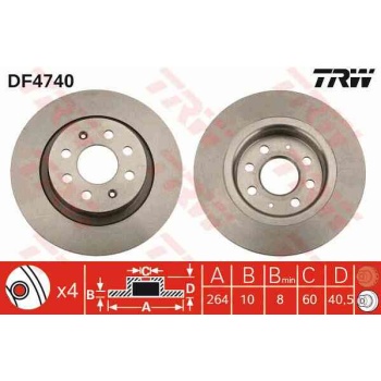 FREN DISKI ARKA  FIAT   GRANDE PUNTO 1.9 MTJ     1.4 16V 10     05--     1.4 T-- JET 09     07--