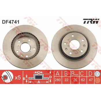 FREN DISKI ON HAVALI-(280-5 -(SUZUKI  SX4 06>11   FIAT  SEDICI 06>>   