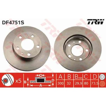 FREN DISKI ON HAVALI 300 MM   FIAT   DUCATO 2.3JTD   PEUGEOT   BOXER   CITROEN   JUMPER 2.2HDI 06 -  