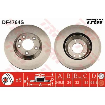 SOL ON FREN DISKI-350×34 5×120 VW TOUAREG 03-10  AUDI Q7 07-15  PORSCHE CAYENNE 03- 