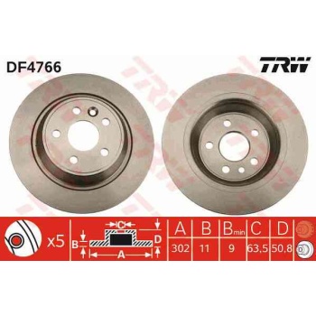 FREN DİSKİ ARKA 302MM FORD   MONDEO 07-  