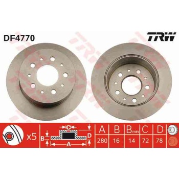 FREN  DISKI ARKA DUZ 280-5  FIAT   DUCATO 2.3JTD     PEUGEOT   BOXER 06-  