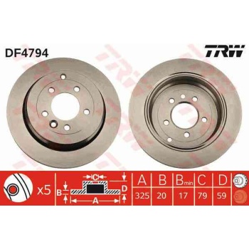 FREN DISKI ARKA HAVALI LAND ROVER  DISCOVERY 3 2.7TD-4.0-4.4 04- 