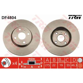 FREN DISKI ON HAVALI-(275-4 -(TOYOTA  YARIS 06>13  