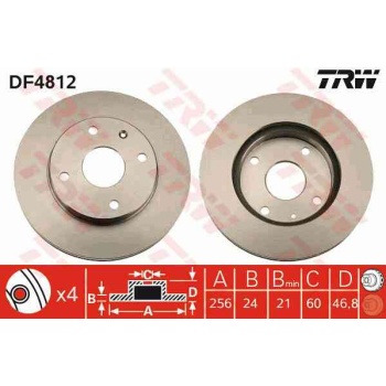 FREN DISKI ON HAVALI-(256-4 -(CHEVROLET  REZZO 05>10   EVANDA 02>10 2.0  