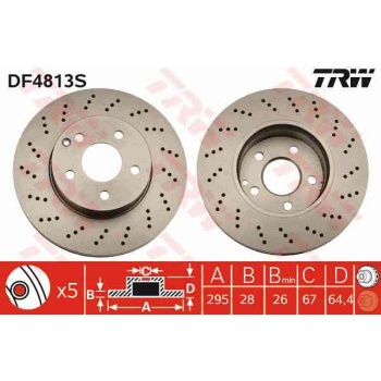 FREN DISKI ON HAVA KANALLI MERCEDES C SERISI C180 C200 KOMP   C230 C230 4-MATIC C200 CDI 07- 