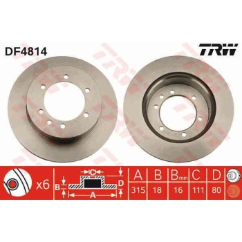 FREN DISKI ARKA HAVALI 316-6 NISSAN  PATROL 88>10 2.8TD-4.2D-3.0TD  