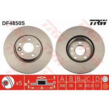 FREN DİSKİ HAVALI ÖN 300MM  FORD   MONDEO 07-   VOLVO   S60-S80-V60-570-XC70 07- 16     LAND ROVER    