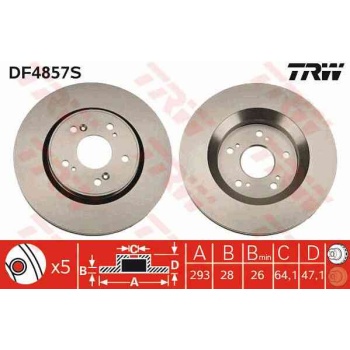 FREN DISKI ON HAVALI-(293-5 -(HONDA  CRV 07>11     CRV 1.6 I-DTEC 12> 