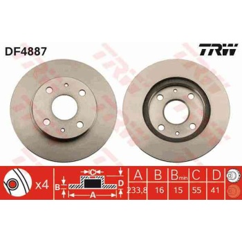 FREN DISKI ON HAVALI-(234-4 -(DAIHATSU  SIRION 00>10   YR5 01>10   COURE 04>10   JUSTY 07>  
