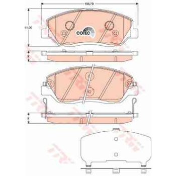 BALATA FREN ON-(HYUNDAI  SANTAFE 06>10    SANTAFE 15>      H350 2.5 CRDI     KIA   SORENTO 11>    SSANGYONG   KORANDO - ACTYON SPORTS 2.0 Xdi 4WD 2010>> 