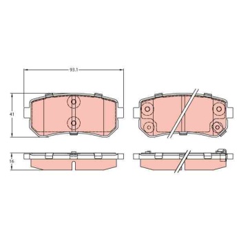 BALATA FREN ARKA -  HYUNDAI  ACCENT ERA 07>11    I30 08>12     IX35 11>13      I20 08>12      I20 12-14     KIA  SPORTAGE 11>13    CEED 06-13     RIO 1.5 05-     CERATO 08-11     SPORTAGE 10> 1.6GDI-2.0CRDI     PICANTO 04> 