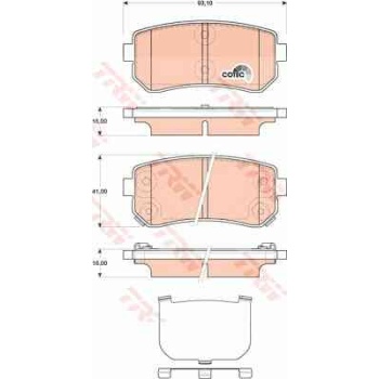 BALATA FREN ARKA-(HYUNDAI  X35 11>12   KIA  SPORTAGE 11>12   I20 08>12   I30 08>12  