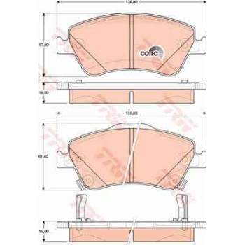 BALATA FREN ON-(TOYOTA  COROLLA 07>12   AURIS 07>12     COROLLA 13> 1.4 D4D DIZEL  