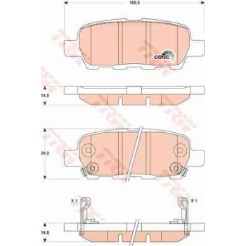 BALATA FREN ARKA-(NISSAN  QASHQAI 07>11  XTRAIL 00>   JUKE 10>>   INFINITI EX35 08>>  G37 10>>   FX35 03>08   RENAULT  KOLEOS 2.0DCI 2008-  