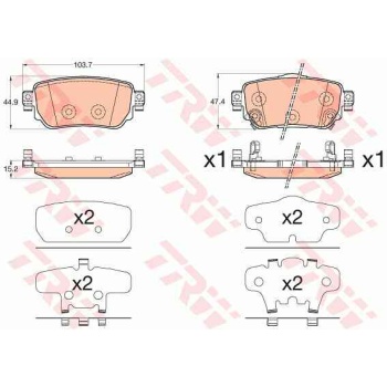 BALATA FREN ARKA-(NISSAN  QASHQAI 14>   XTRAIL 15>    RENAULT  KADJAR 1.5D-1.6DCI 15>  